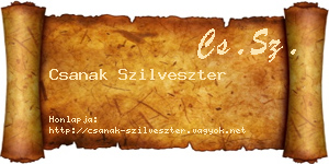 Csanak Szilveszter névjegykártya